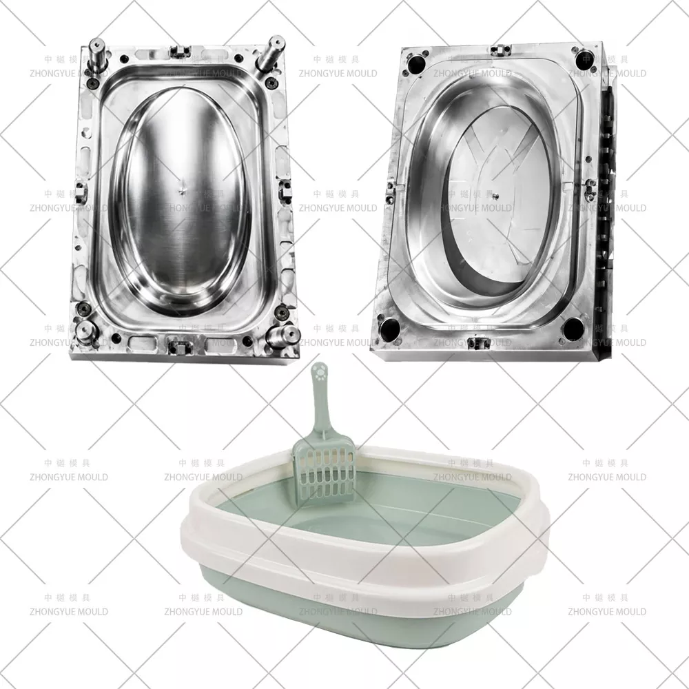 Stampo base per lettiera per gatti in plastica