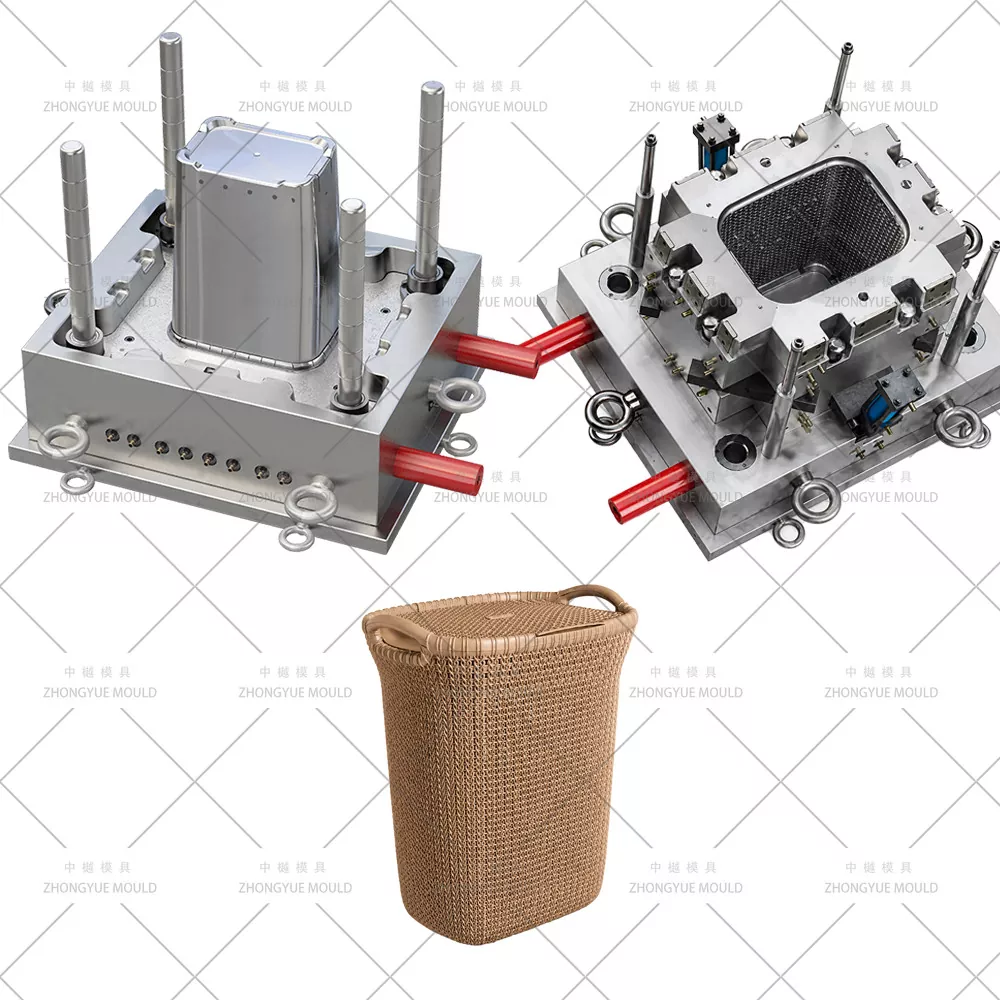 Stampo per cesto portabiancheria in plastica rattan