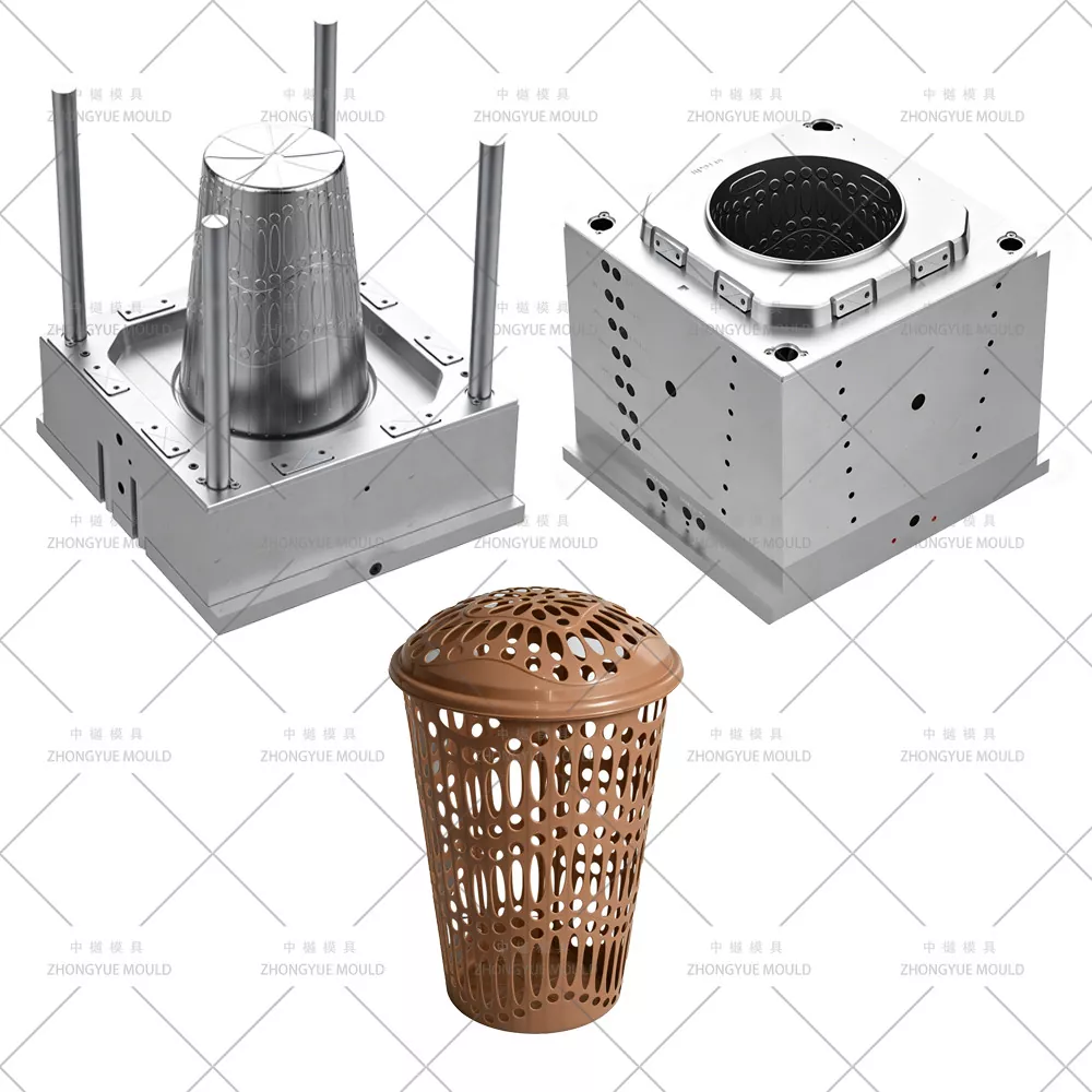 Stampo per cesto portabiancheria rotondo in plastica