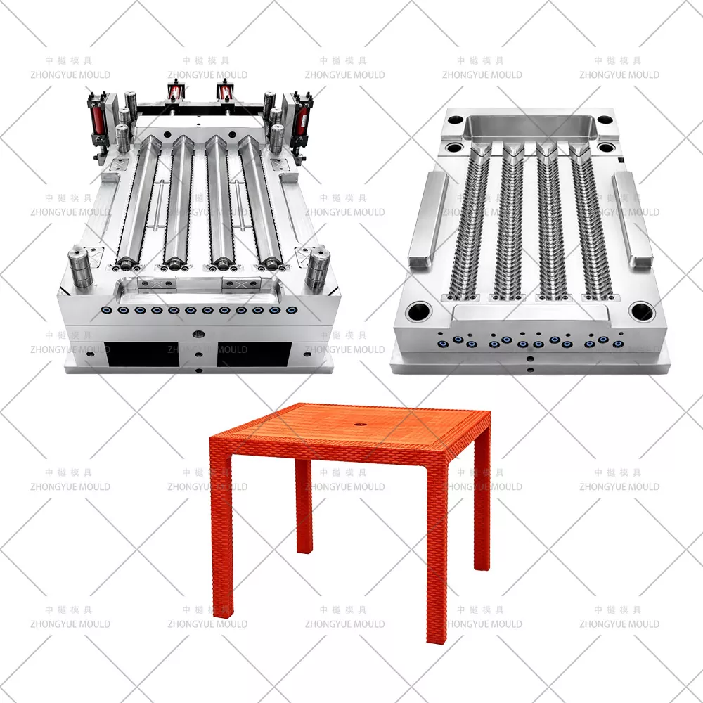 Stampo per gambe da tavolo in rattan diviso in plastica