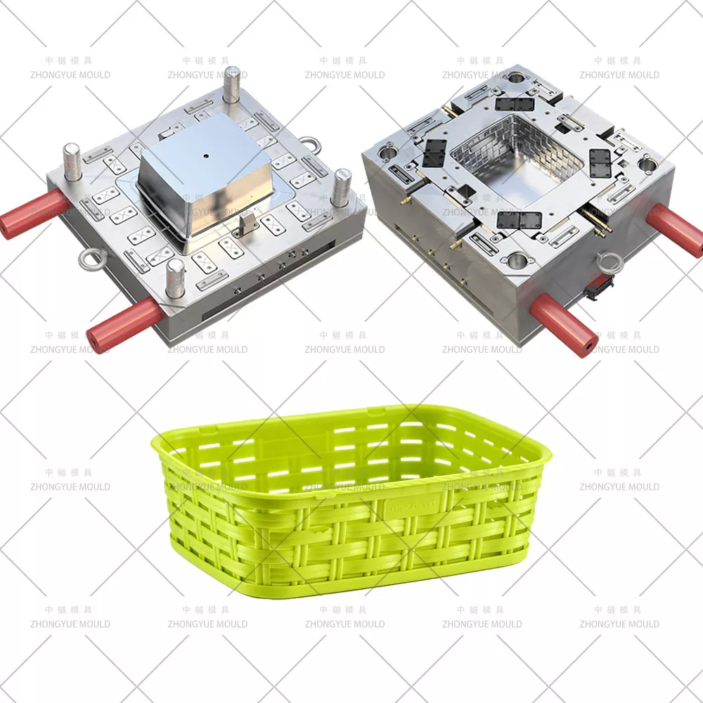 Stampo per cestino quadrato in plastica in rattan